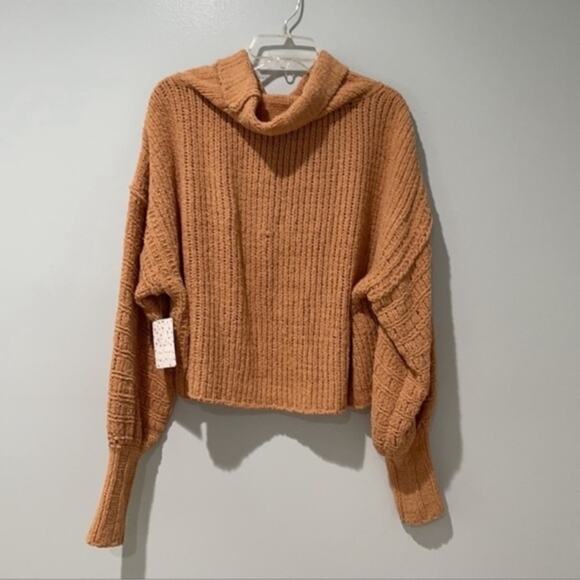 Free People Be Yours Pullover Camel Cowl Neck  Sweater Size S New with T… - Picture 10 of 12